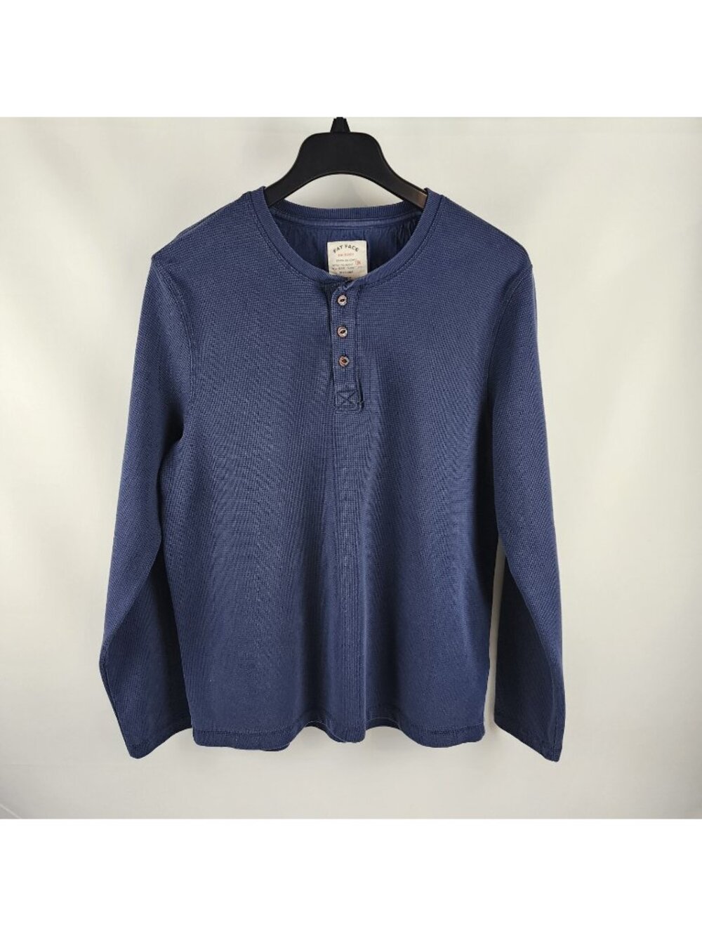 Fat Face Shirt Men XXL Navy Long Sleeve Henley Cotton Casual Pullover Top
